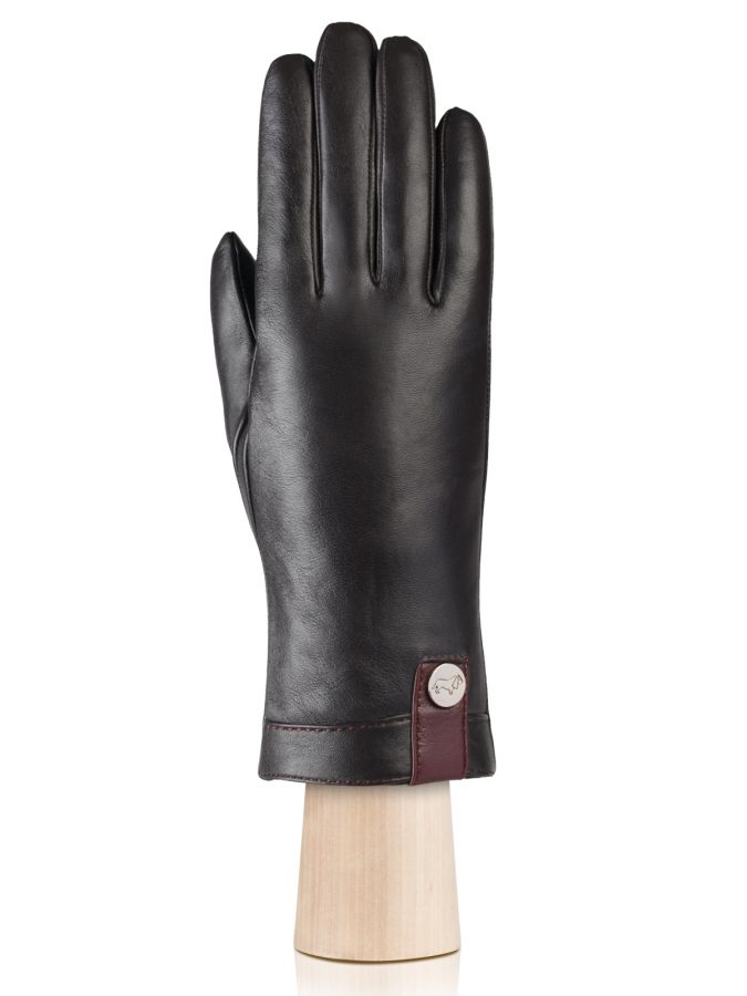 Коричневые женские кожаные перчатки LABBRA GR01-00015591
