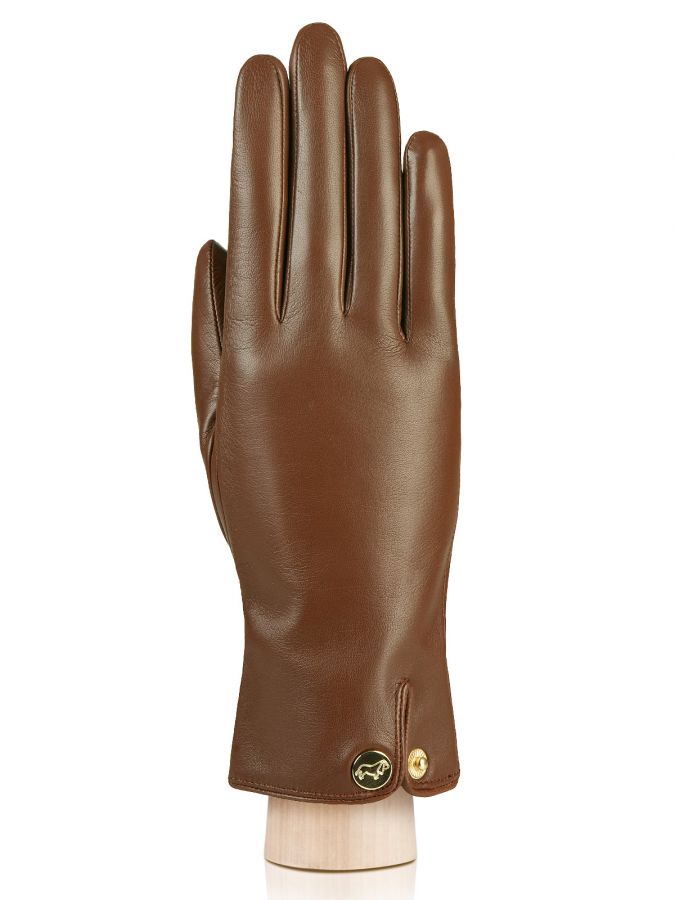 Кожаные перчатки с кнопкой на манжете LABBRA GR01-00015619