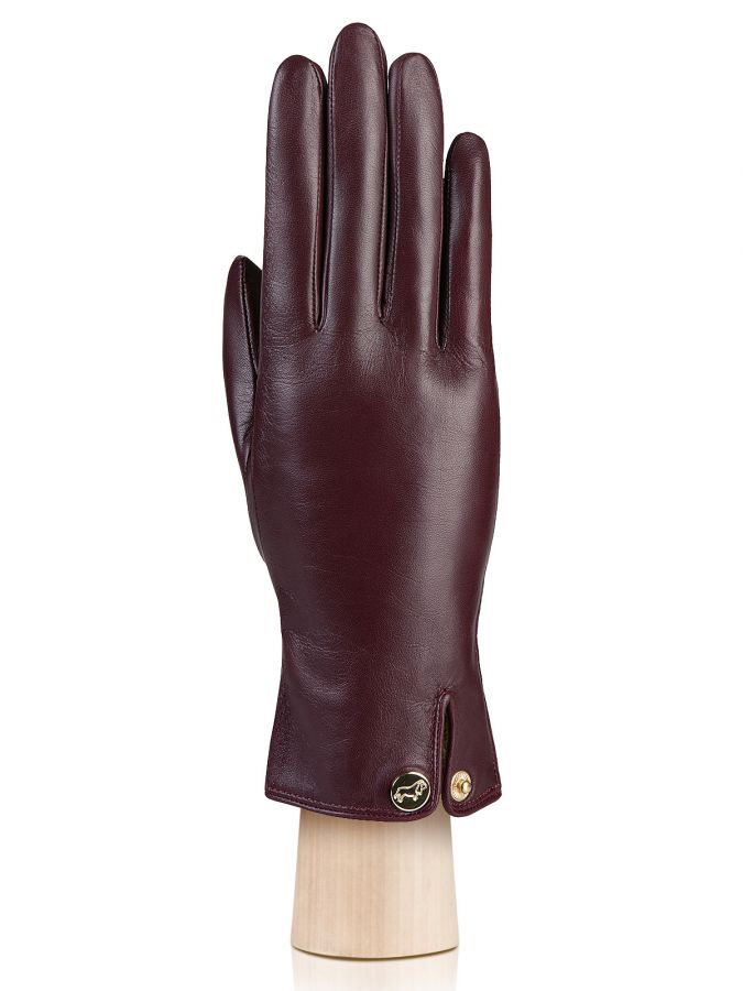 Кожаные перчатки с кнопкой на манжете LABBRA GR01-00015617