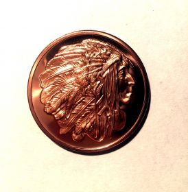 Медный слиток Индейская медаль мира 999 пробы медь 1 унция США