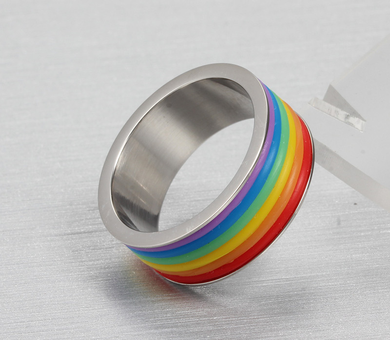 Gay pride engagement rings