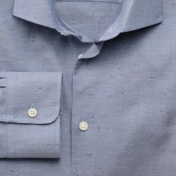 Мужская рубашка серая с цветными вставками Charles Tyrwhitt приталенная Slim Fit (FB274BLU)