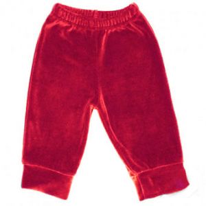 Красные велюровые брюки