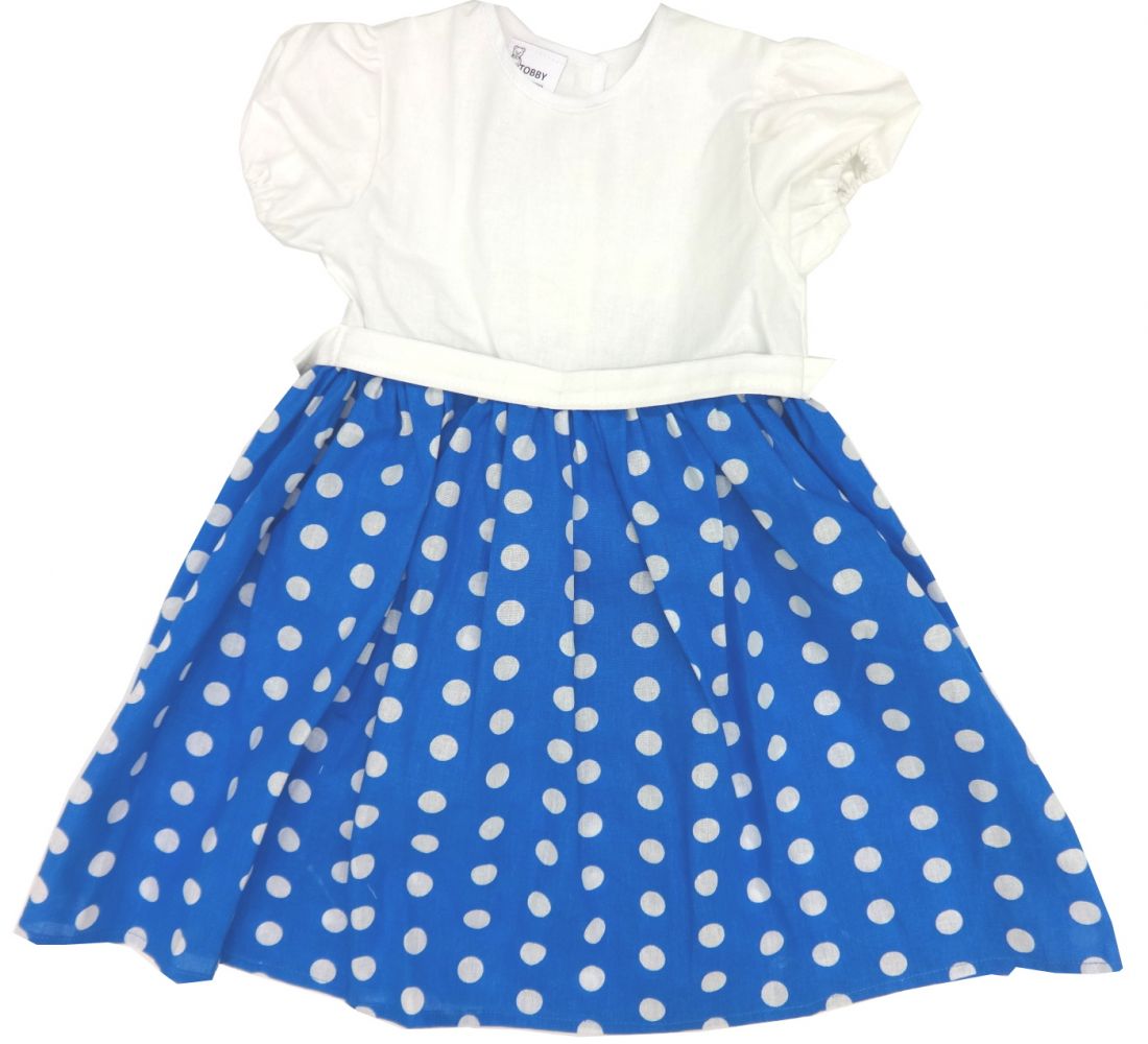 Бело-голубое платье для девочки