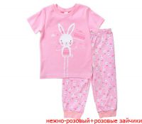 Розовая пижама из хлопка для девочки