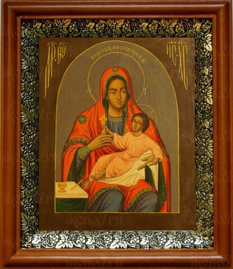 Козельщанская икона Божьей Матери (19х22), светлый киот