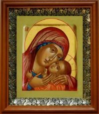 Касперовская икона Божьей Матери (19х22), светлый киот