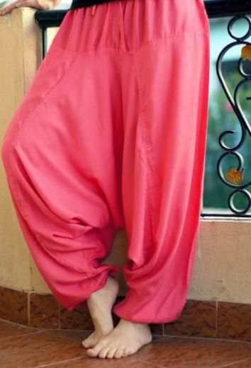 Индийские розовые штаны алладины (афгани), купить в интернет-магазине