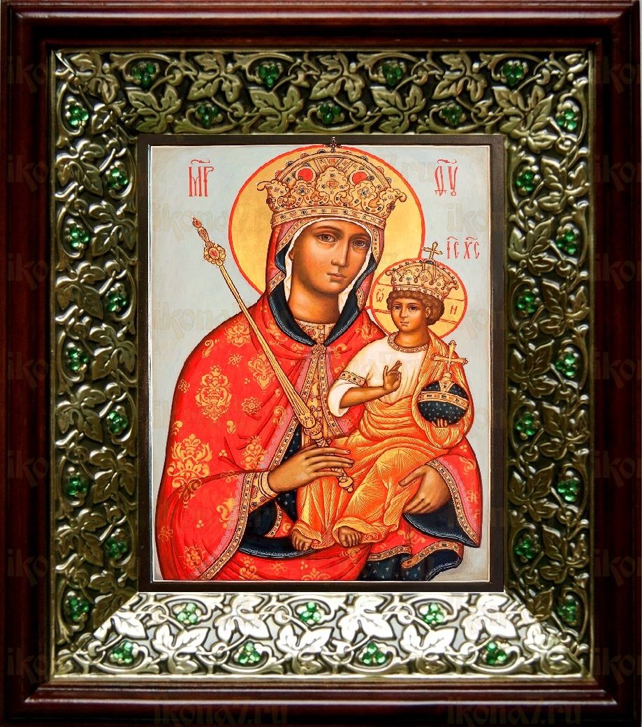 Галатская икона Божьей Матери (21х24), киот со стразами