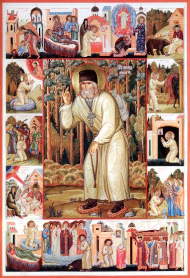 Икона Серафим Саровский (рукописная)