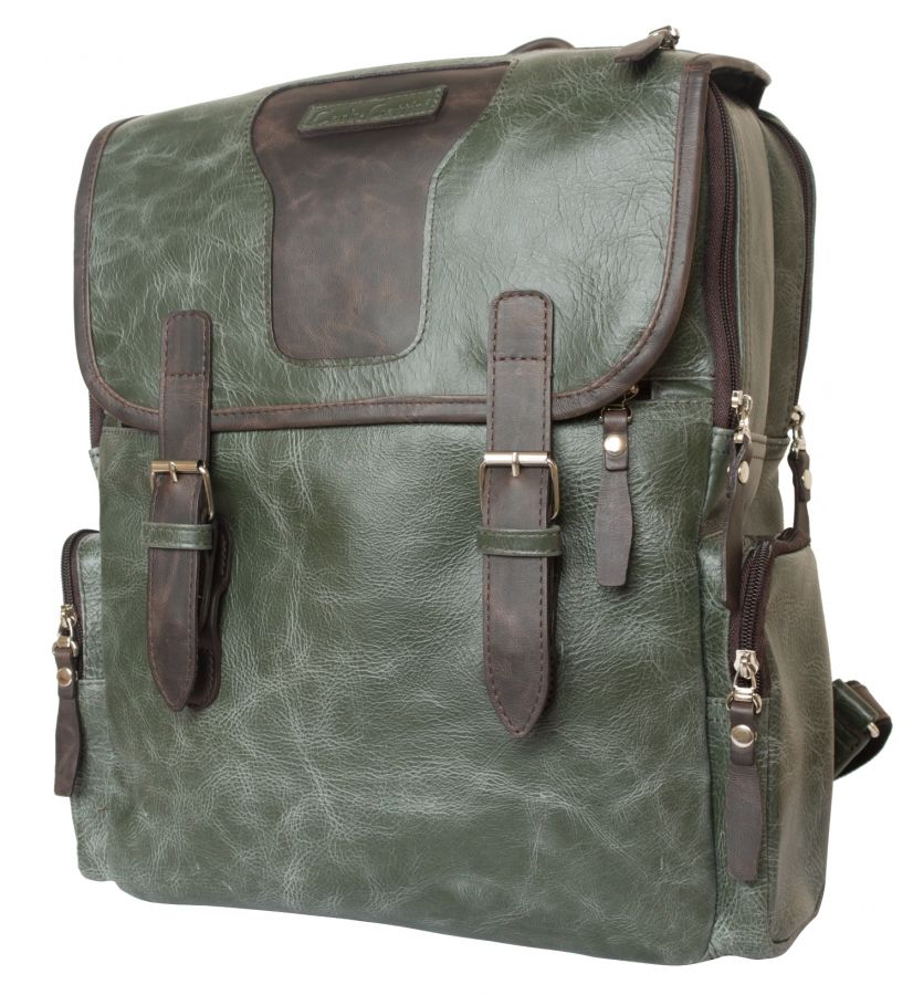 Кожаный рюкзак Carlo Gattini Santerno green/brown 3007-11