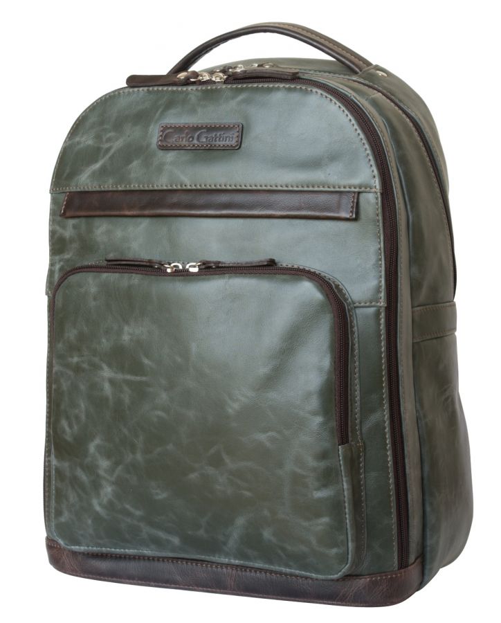 Кожаный рюкзак Carlo Gattini Montegrotto green/brown 3022-11