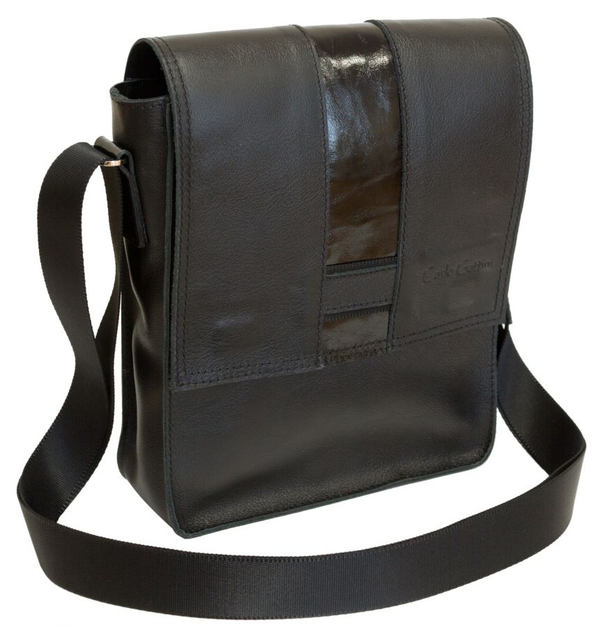 Кожаная мужская сумка Carlo Gattini Varese black 5001-01