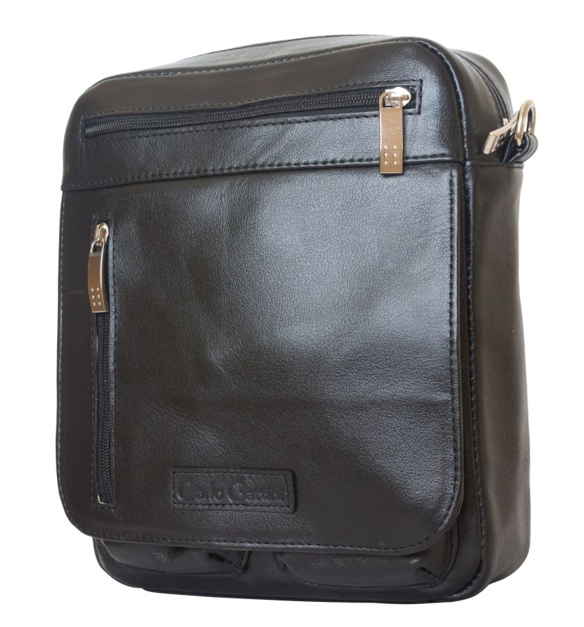 Кожаная мужская сумка Carlo Gattini Tanaro black 5015-01
