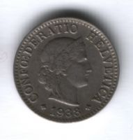 5 раппенов 1938 г. Швейцария