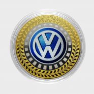10 рублей Volkswagen, серия автомобили мира, цветная,гравировка