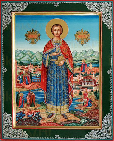 Пантелеймон Целитель (рукописная икона)