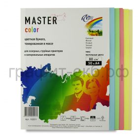 Бумага А4 50л.Master Color Mix Pastel 80г/м2 16201