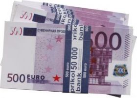 Ненастоящие деньги "Пачка 500 евро" (арт. 13550)