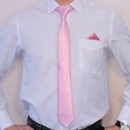 Узкий Розовый галстук 38 см