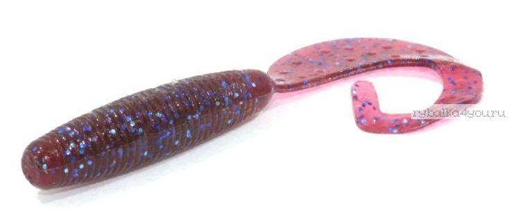 Твистеры Aiko Curly Tail F 2" 50 мм / 1,2 гр / запах рыбы / цвет - 007-Grape (упаковка 10 шт)
