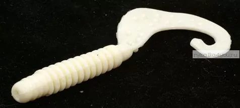 Твистеры Aiko Curly Tail F 3" 75 мм / 3,8 гр / запах рыбы / цвет - 018-Milk White (упаковка 8 шт)