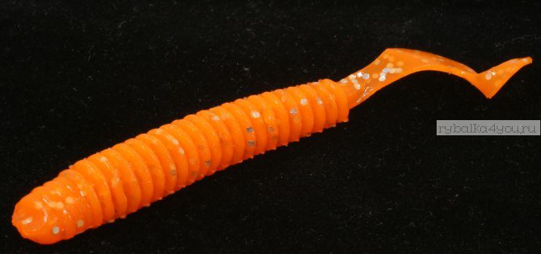 Твистеры Aiko  Eel 3" 75 мм / 2,2 гр / запах рыбы / цвет: 014-Crazy Orange (упаковка 8 шт)