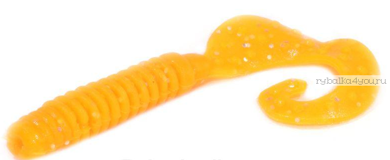 Твистеры Aiko  Pure tail 3" 75 мм / 3,71 гр / запах рыбы / цвет - 014-Crazy Orange (упаковка 8 шт)