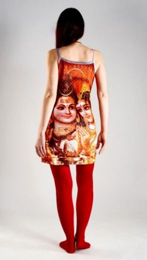 Индийские трикотажные платья с изображениями божеств Шивы и Парвати, можно купить в Москве