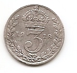 3 пенса (Регулярный выпуск) Великобритания 1918
