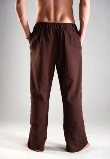 Мужские коричневые штаны на лето из органического хлопка