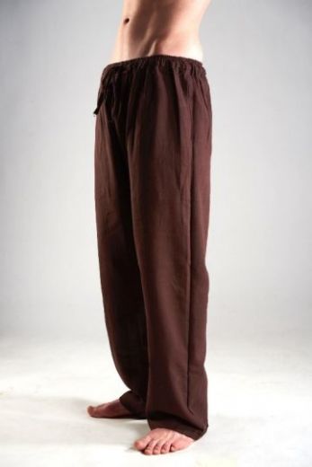 Мужские прямые летние коричневые штаны из хлопка. Купить в интернет магазине
