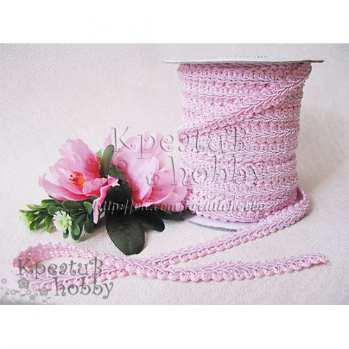 Декоративная тесьма Булет (13мм) розовая
