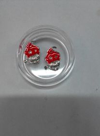 Новогодний дизайн Дед Мороз серебро с красным и камни мал сваровски