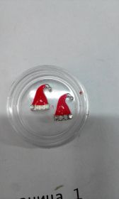 Новогодний дизайн шапка Деда Мороза с камнями серебро сваровски