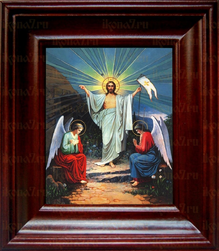 Воскресение Христово (21х24), простой киот