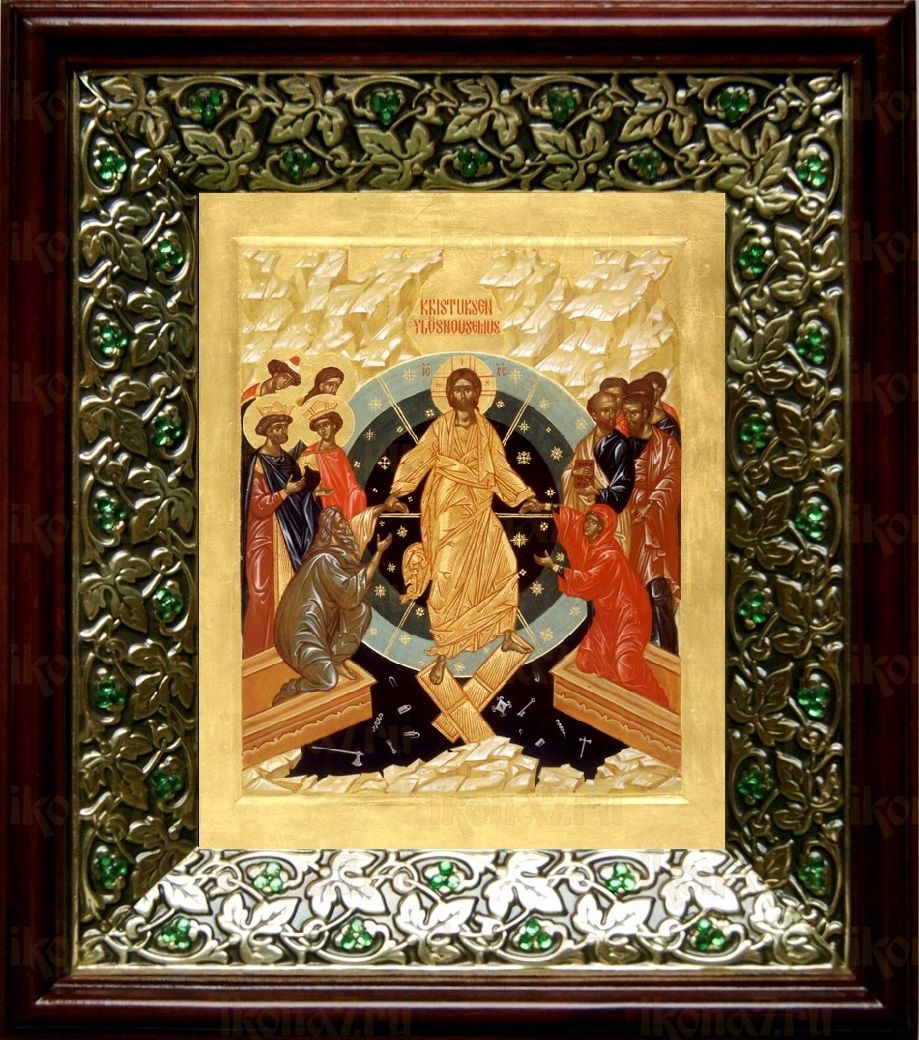Воскресение Христово (21х24), киот со стразами
