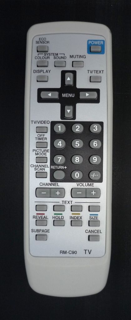 JVC RM-C90 (TV c t/t) (AV-1414EE, AV-1434EE, AV-1435, AV-1435TEE, AV-1438, AV-14A3, AV-14F3, AV-14FMT3, AV-14FTT2, AV-20N3, AV-2104EE, AV-2114EE, AV-2124EE, AV-2134TEE, AV-2135TEE, AV-2168TEE, AV-21D3)