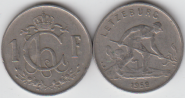Люксембург 1 франк 1952 год XF