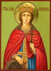 Екатерина Александрийская (рукописная икона)