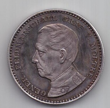 медаль 1890 г. AUNC генерал-фельдмаршал Мольтке. Россия. Германия.