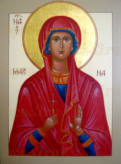 Марина Антиохийская (рукописная икона)