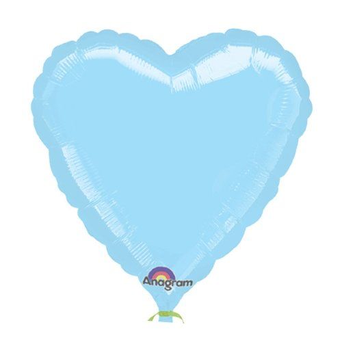 Сердце голубое шар фольгированный с гелием