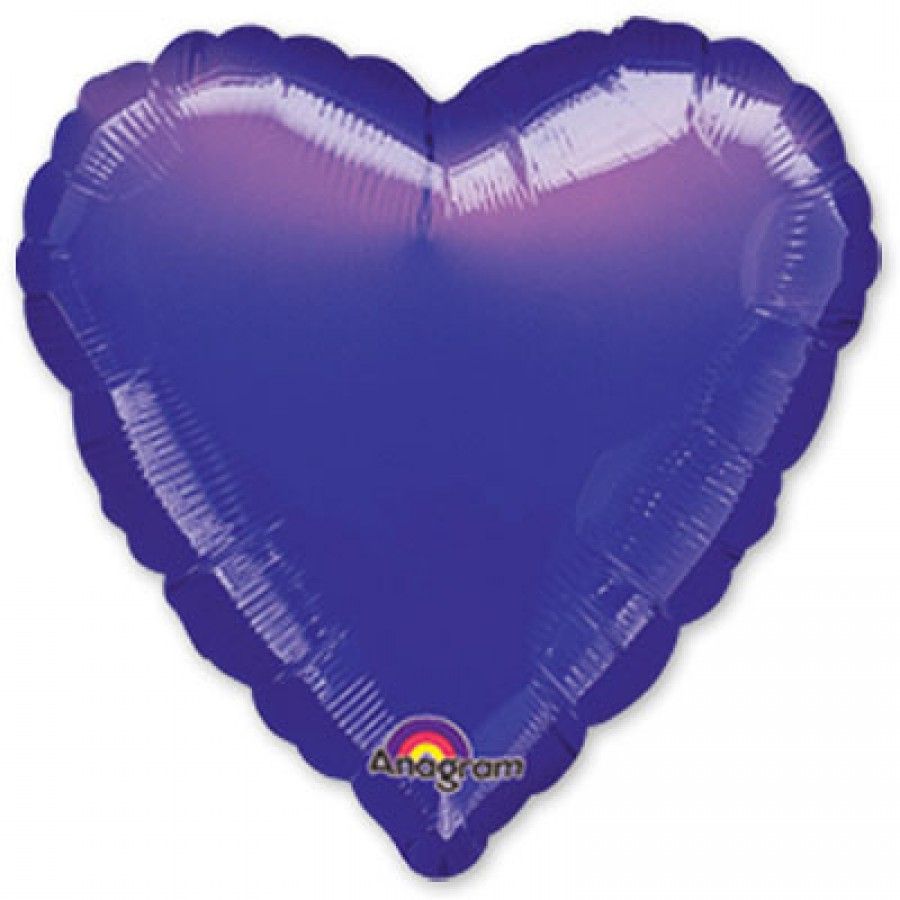 Сердце фиолетовое шар фольгированный с гелием