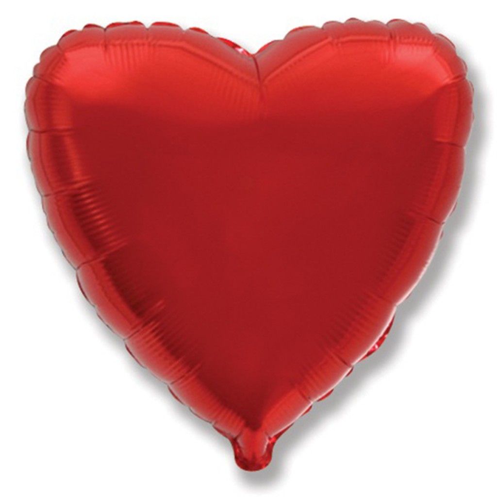 Сердце красное шар фольгированный с гелием