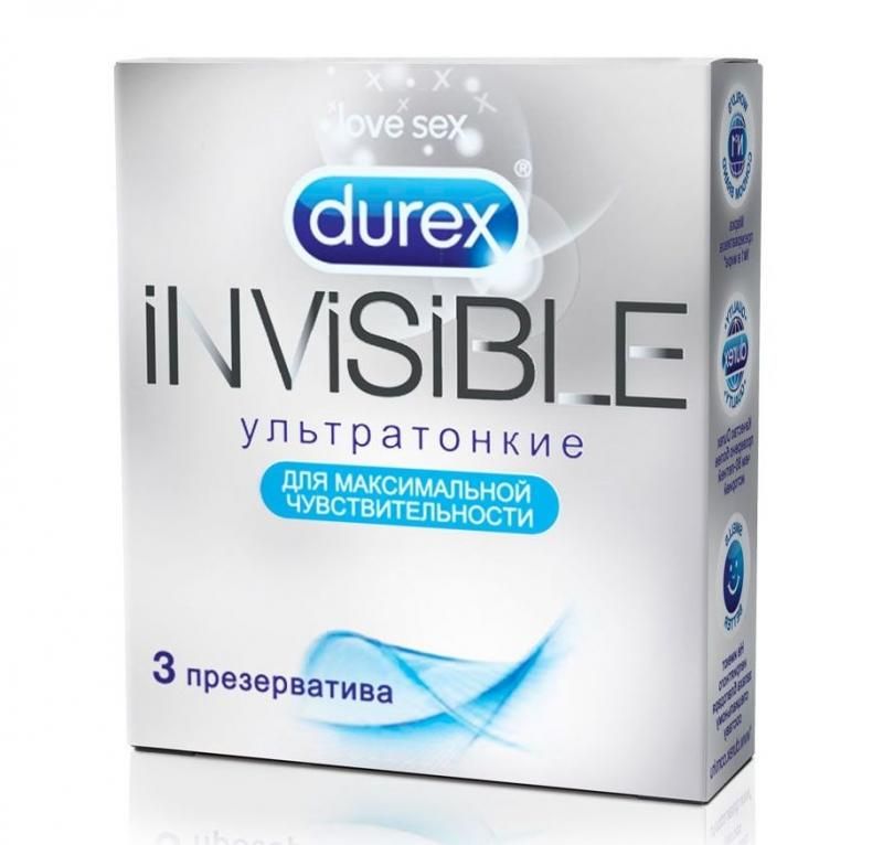 Дюрекс Инвизибл ультратонкие,упаковка 3 шт.
