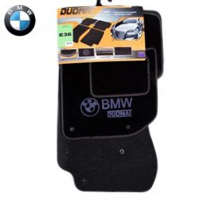 Коврики текстильные для BMW 3 (E36) в салон автомобиля Duomat (Польша) - 4 шт | Автоковрики ворсовые (велюровые) в машину БМВ 3 (Е36) - черные