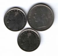 Набор монет Бельгия 1975-1990 г. 3 шт.