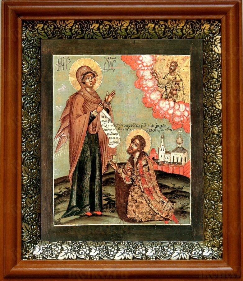 Явление Богородицы Андрею Боголюбскому (19х22), светлый киот