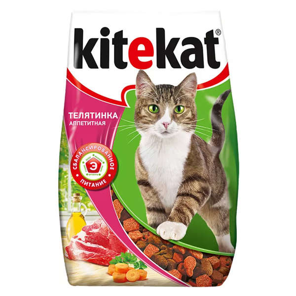 Сухой корм для кошек Kitekat Аппетитная телятина 15 кг